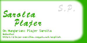 sarolta plajer business card